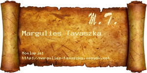 Margulies Tavaszka névjegykártya